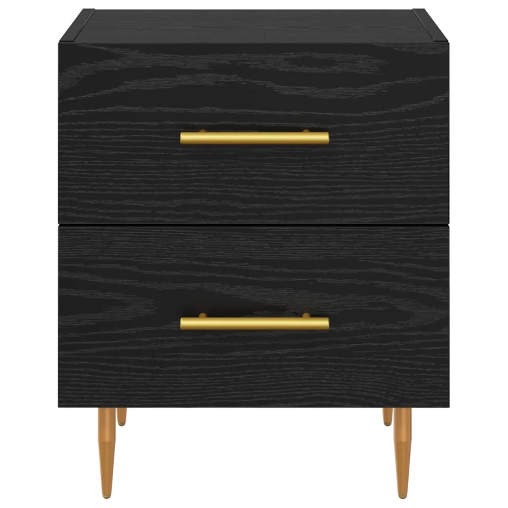 Armadio da Notte con cassetto Rovere Nero 40 x 35 x 47,5 cm