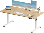 160x60 cm Scrivania Regolabile in Altezza, Elettrica per Lavoro in Piedi, Ufficio e Casa, Standing Desk Scrivania Studio in Casa con Piano Assemblato, Beige