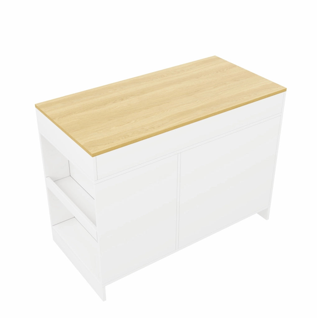 Carrello da cucina in MDF con area per animali, bianco