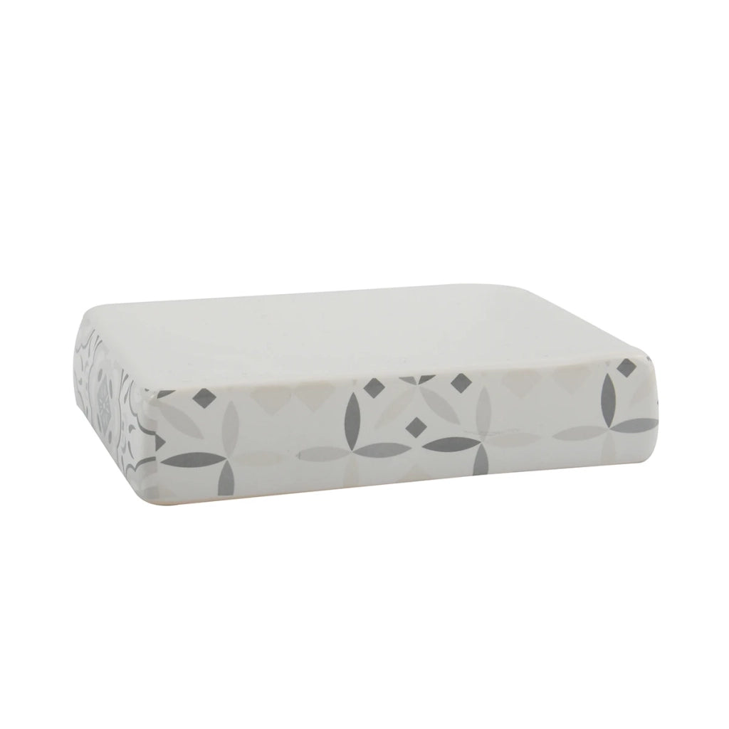 Porta sapone in ceramica Evora SPIRE Bianco-Grigio