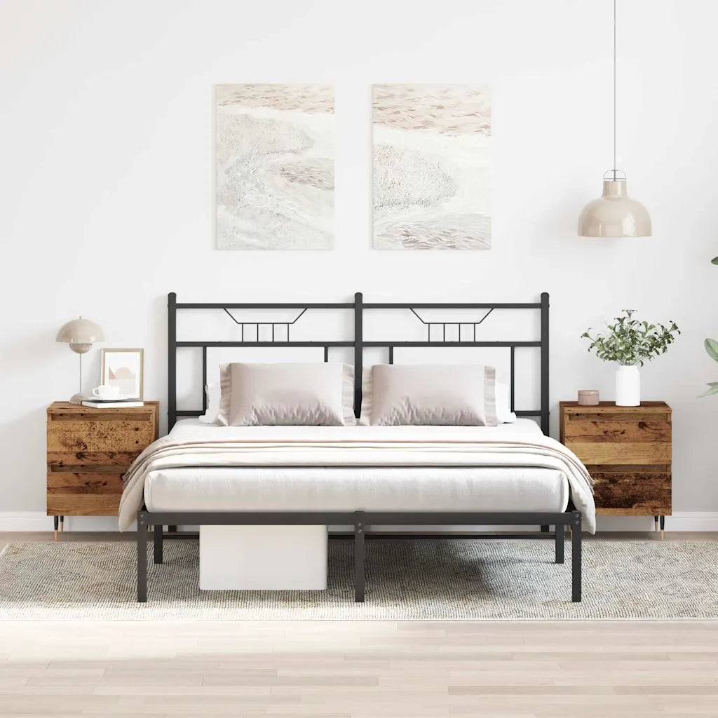 Set di 2 Comodini | Armadio da Notte | Mobiletto da notte Legno vecchio 40 x 35 x 50 cm
