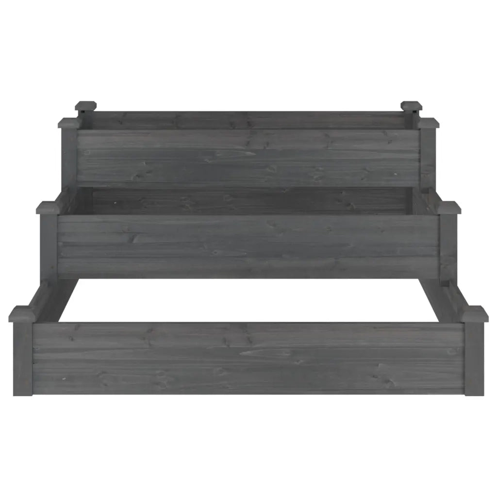Fioriera Rialzata Giardino Grigia 120x120x56 cm Massello Abete 364306