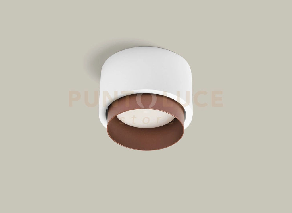 SYME lampada da Soffitto 1 Luce attacco GX53 Tonda rame in gesso e alluminio d.9-11cm