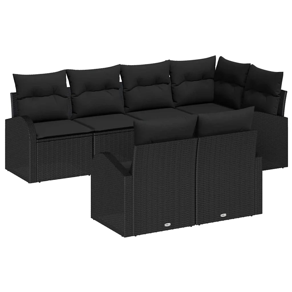 Set Divano da Giardino Nero polyrattan 3346083