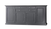 Madia credenza in legno massello 4 ante grigio opaco l.245 p.52 h.110 - Mobili 2G