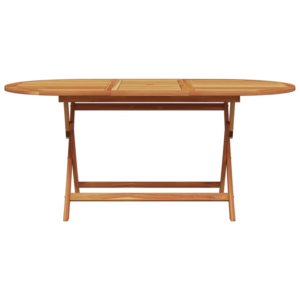 Set Pranzo da Giardino 7 pz Foglie in Tessuto e Legno Massello