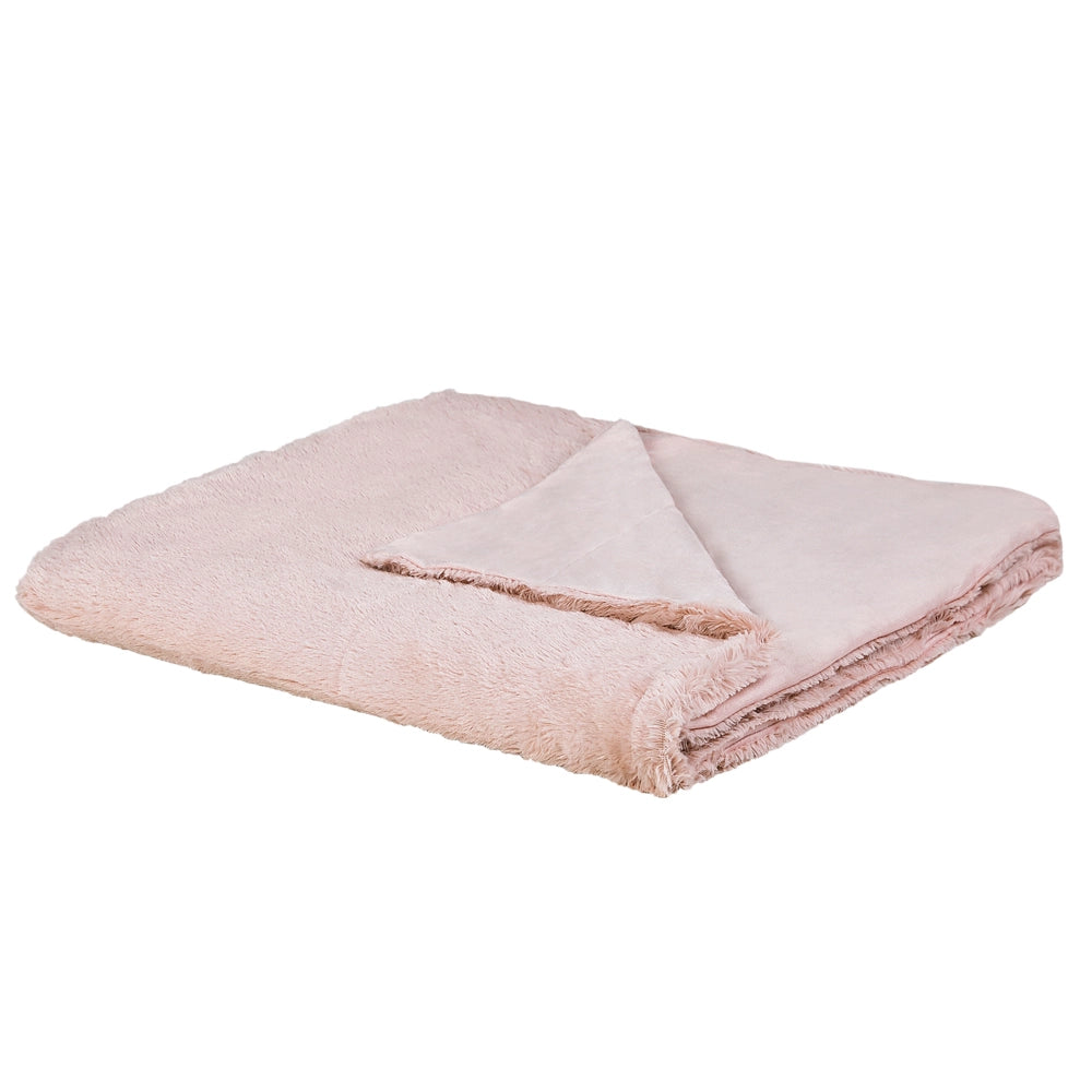Copriletto coperta Rosa Peluche 180 x 200 cm soffice Camera da letto