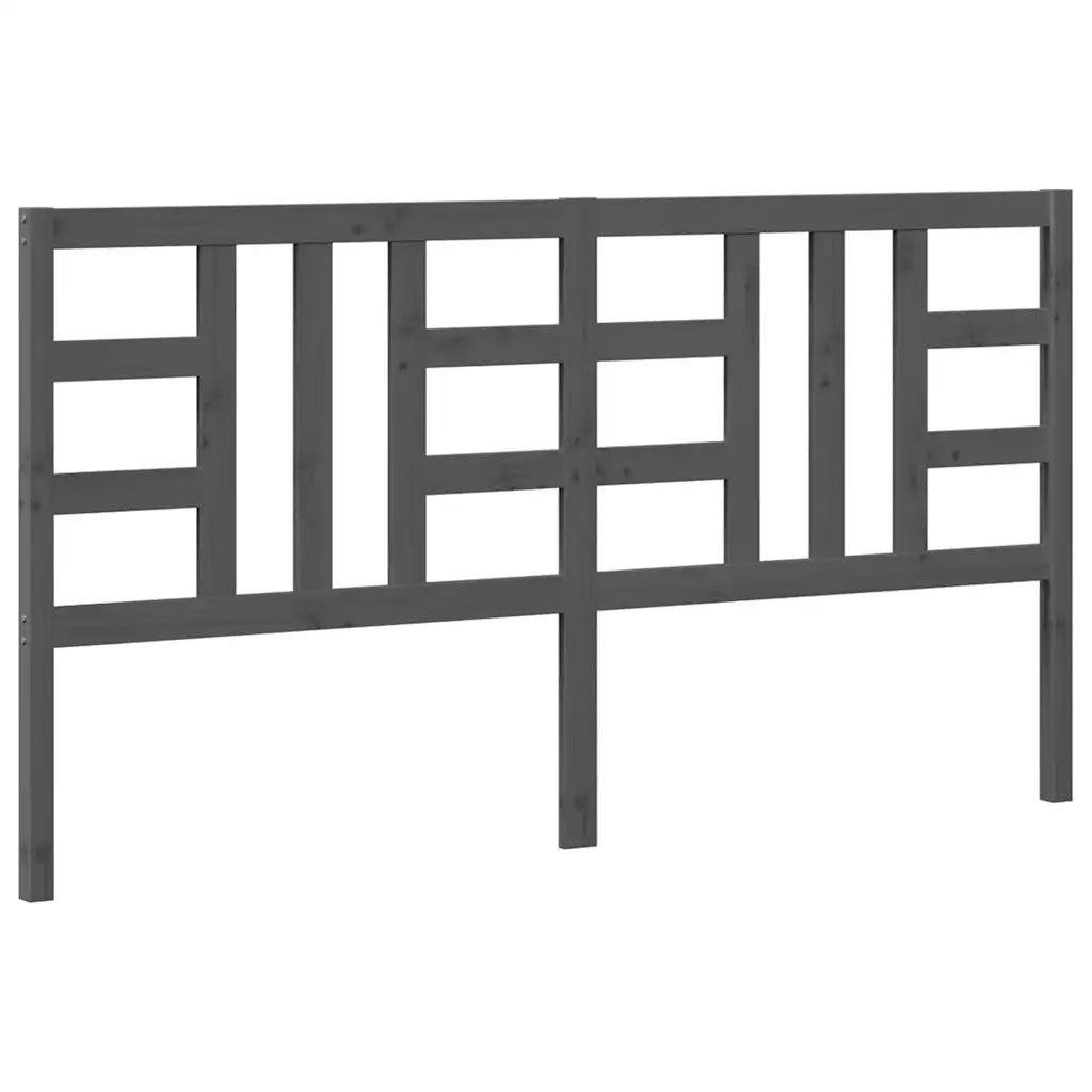 Testiera per Letto Grigia 186x4x100cm in Legno Massello di Pino
