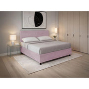 Letto imbottito Letto Matrimoniale alla Francese 140x200 cm Button - Contenitore,Glicine,Microfibra