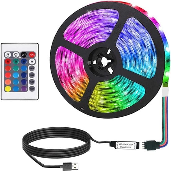 Striscia LED USB da 2 Metri con Telecomando per Illuminazione Domestica e Decorazione di Festa