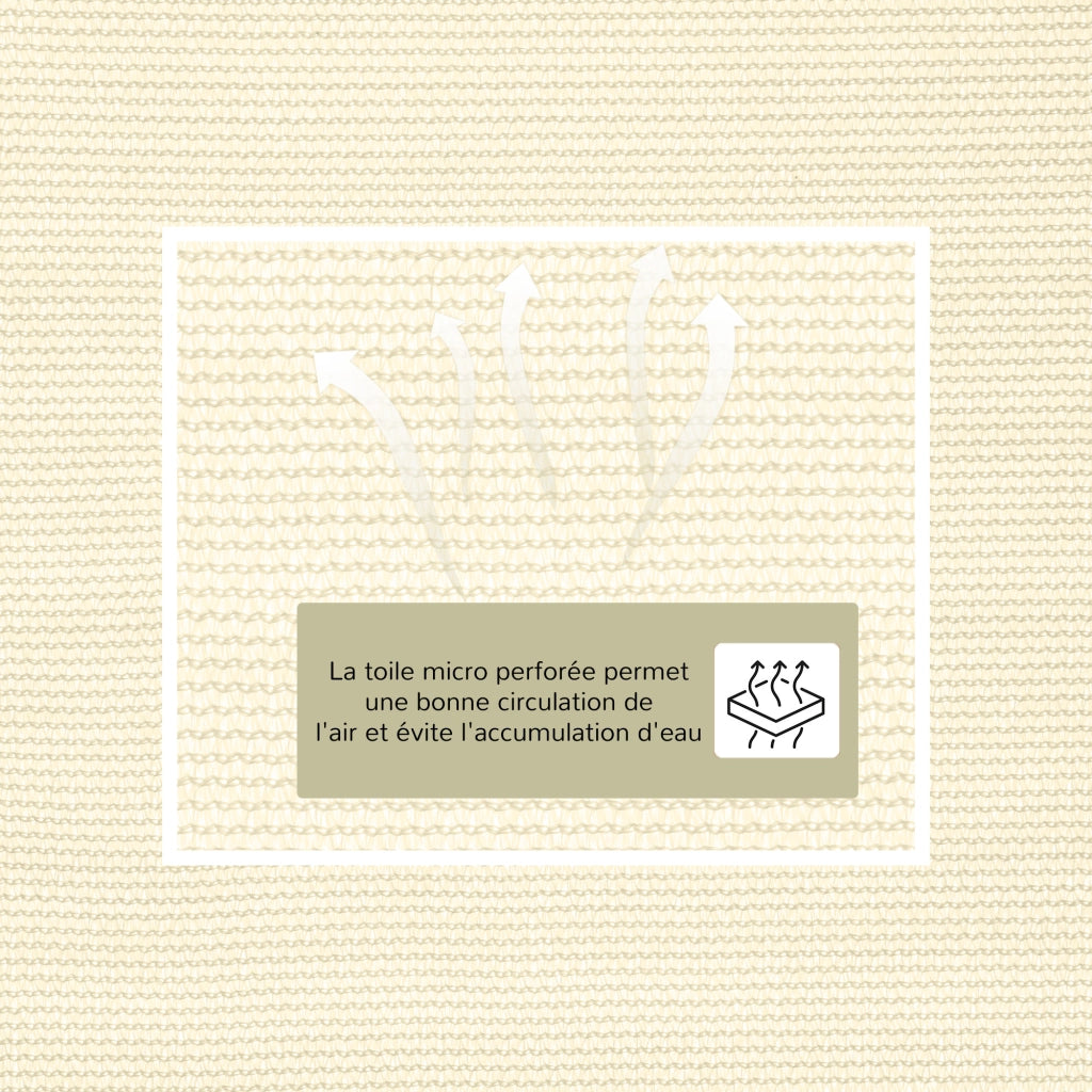 Tenda da sole triangolare grande ¨C zephmum ¨C 4x4x4 m crema polietilene