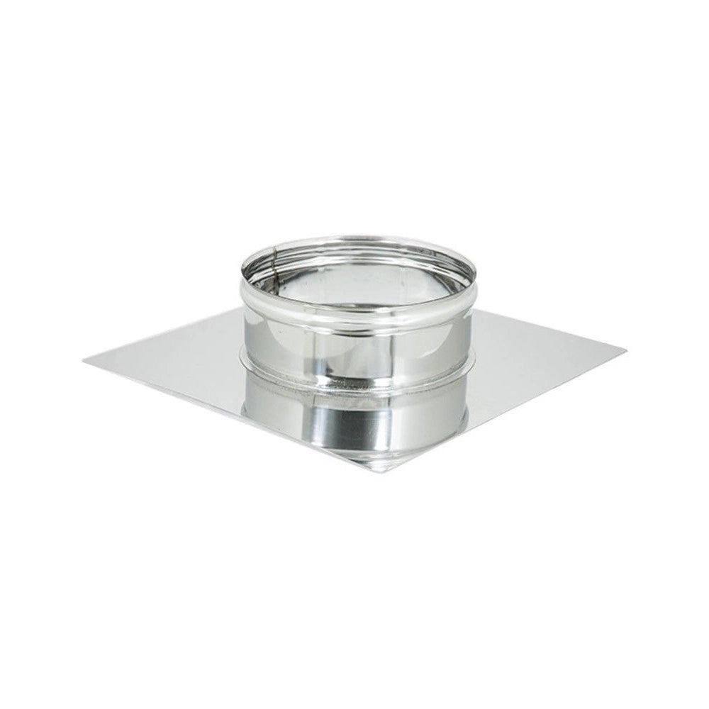 Base forata inox da 300x300mm a innesto f 150 - 250mm 6 decimi, diametro 150mm
