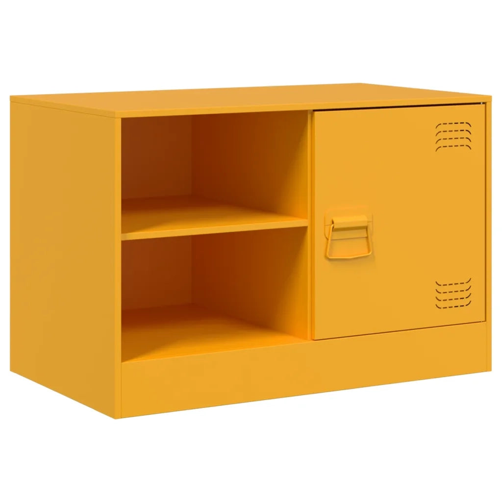 Mobili TV 2 pz Giallo Senape 67x39x44 cm in Acciaio 841697