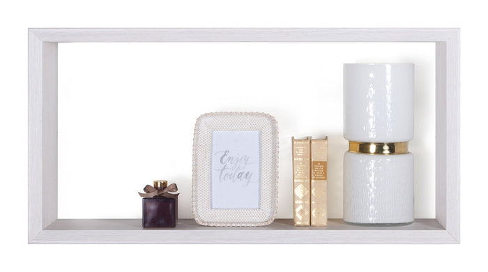 Mensola Cubo da Parete 70x35x15,5 cm in Fibra di Legno Artù Rovere Imperiale