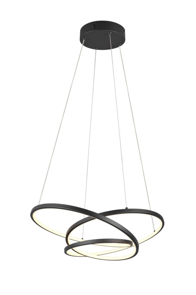 Lampadario LED Trio Darvin nero opaco 34W 2300-4000K