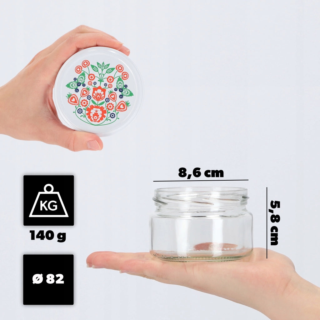 KADAX Barattoli per conserve Denia 250ml 50pz 82mm + coperchio "Folklore"