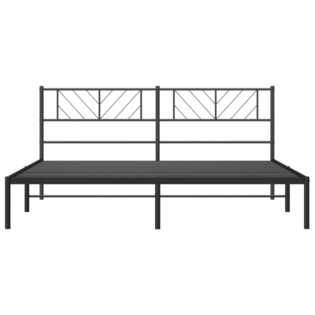 Giroletto con Testiera in Metallo Nero 180x200 cm 372183