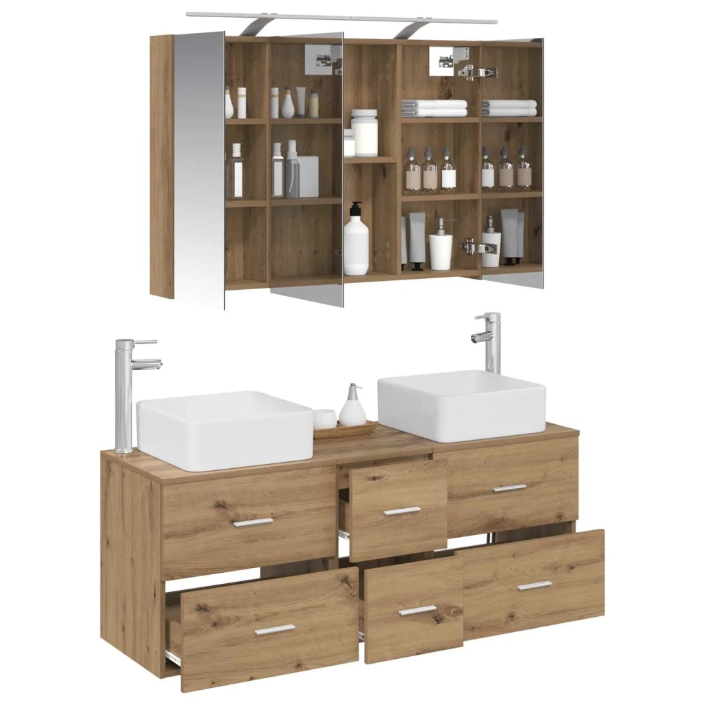 Set di mobili per il bagno 4 pcs Rovere Artigianale 3406782