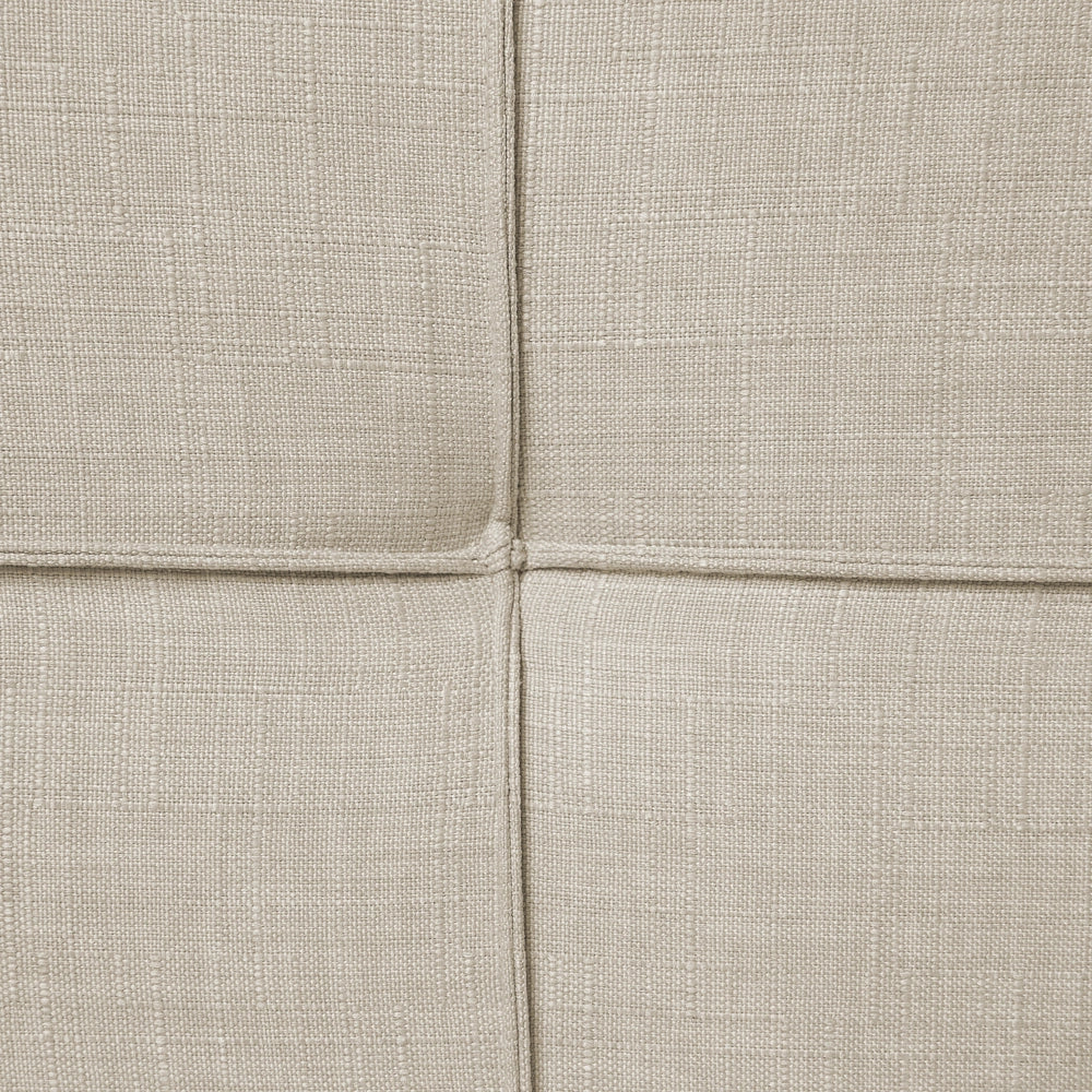 Letto Beige in tessuto di poliestere a Doghe Trapuntatura a Bottoni 180 x 200 cm Testiera Trapuntata