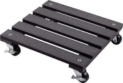 Onderzetter per ruwe grond 300 x 300 mm - 60 kg capacità con ruote in policloruro di pirrolo - chiusura con blocco antiurto - resistente all'usura - esterno - con ruote per trasporto - aiuto per il trasporto di piante