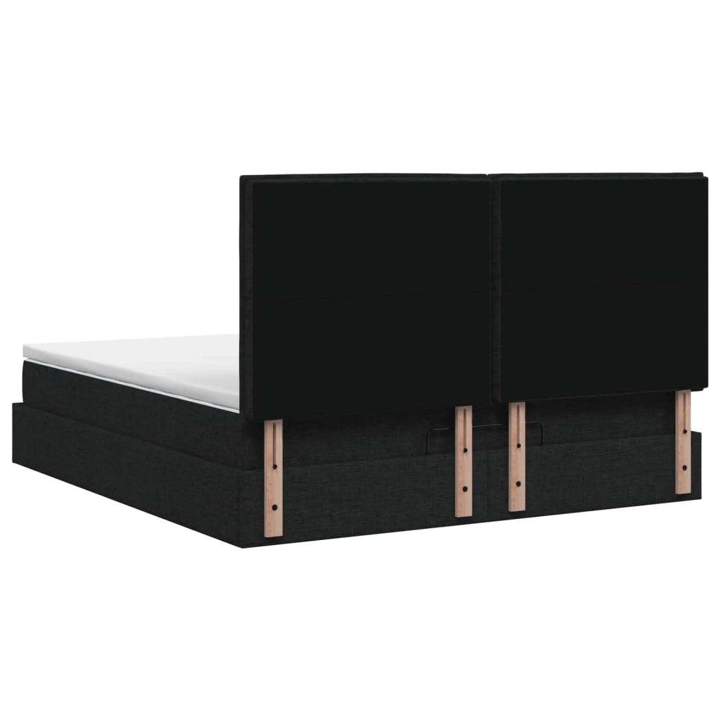 Letto ottomano con materasso Nero 140 x 200 cm Tessuto 3457413