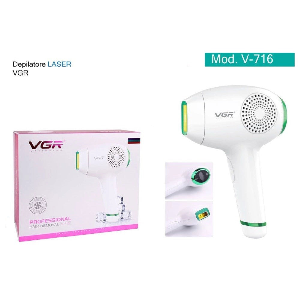 Trade Shop - Depilatore Luce Pulsata Professionale Flash Indolore Laser Viso Corpo Vgr V-716 -
