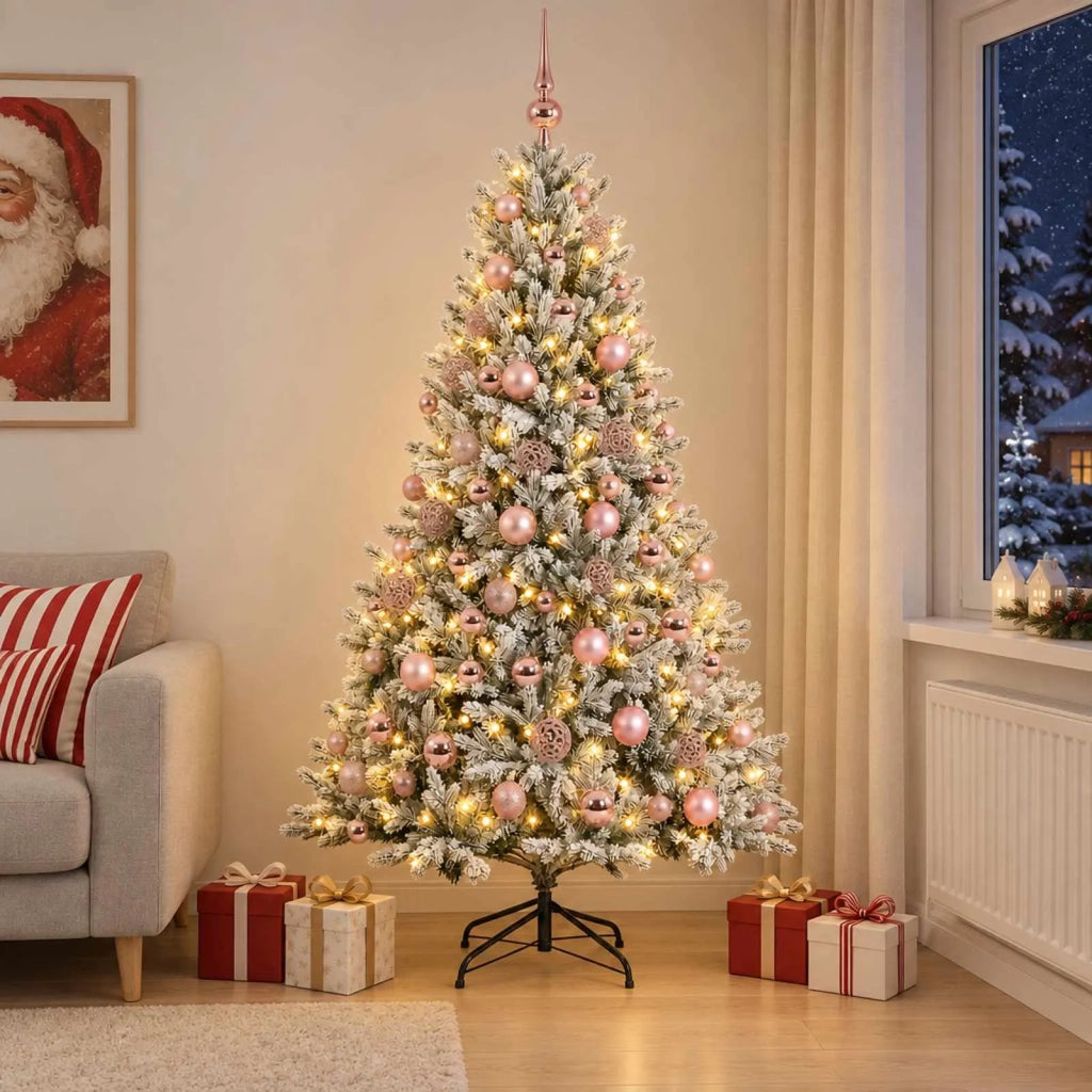 Albero di Natale artificiale con palline 210 cm 300 LED 3466646