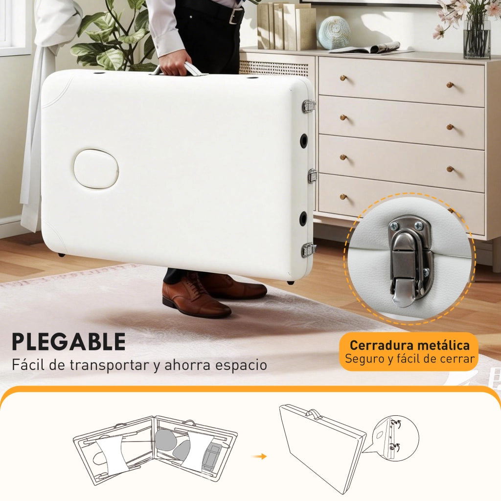 Poltrona Massaggiante Elettrica Reclinabile Pieghevole ¨C Zephmum ¨C Bianco Tessuto