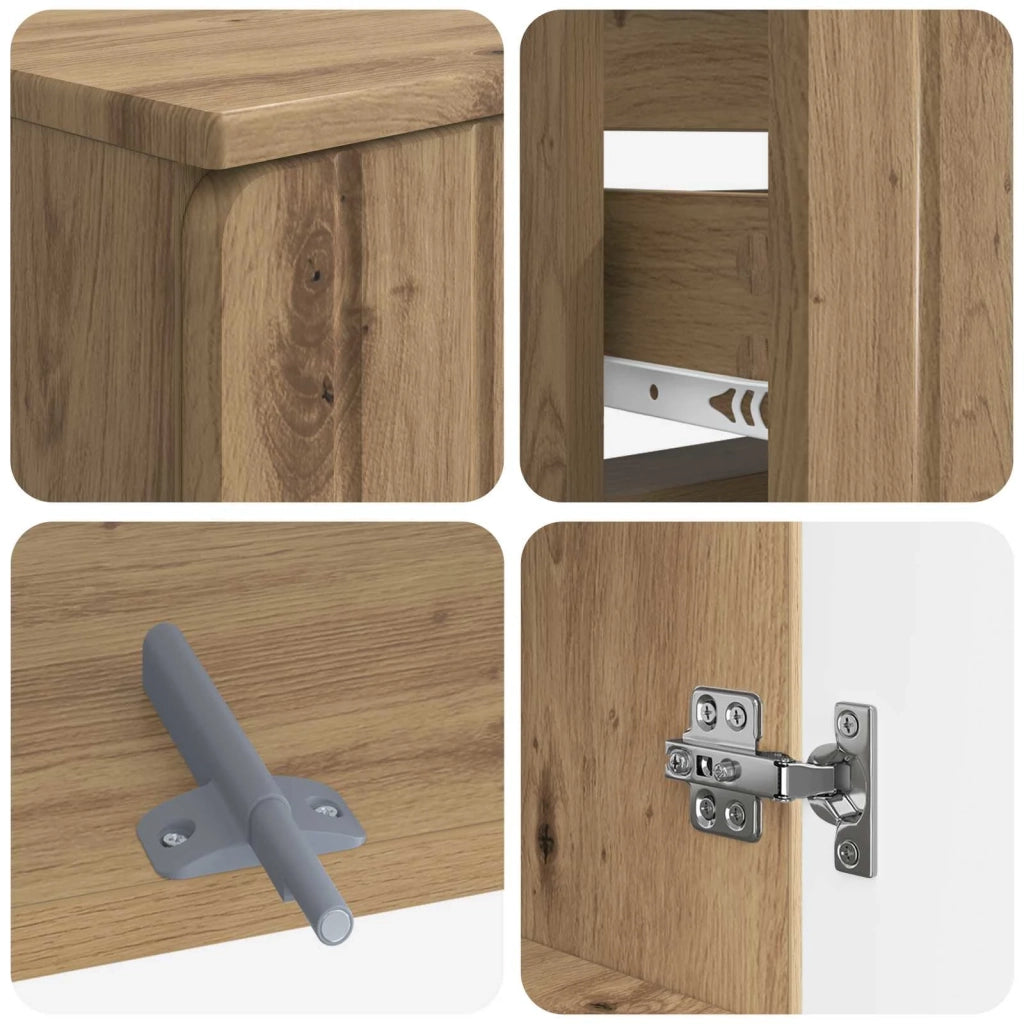 Set di Armadi da Bagno da 2 Pezzi ZWOLLE Rovere Artigianale 3417521