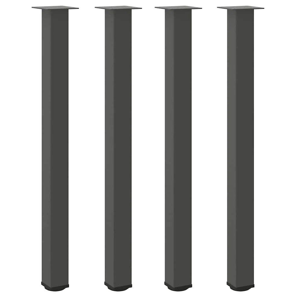 Set di 4 gambe per tavolo da bar in acciaio verniciato a polvere color antracite 110-112 cm con piedini regolabili 02_0056779