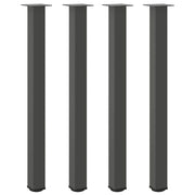 Set di 4 gambe per tavolo da bar in acciaio verniciato a polvere color antracite 110-112 cm con piedini regolabili 02_0056779