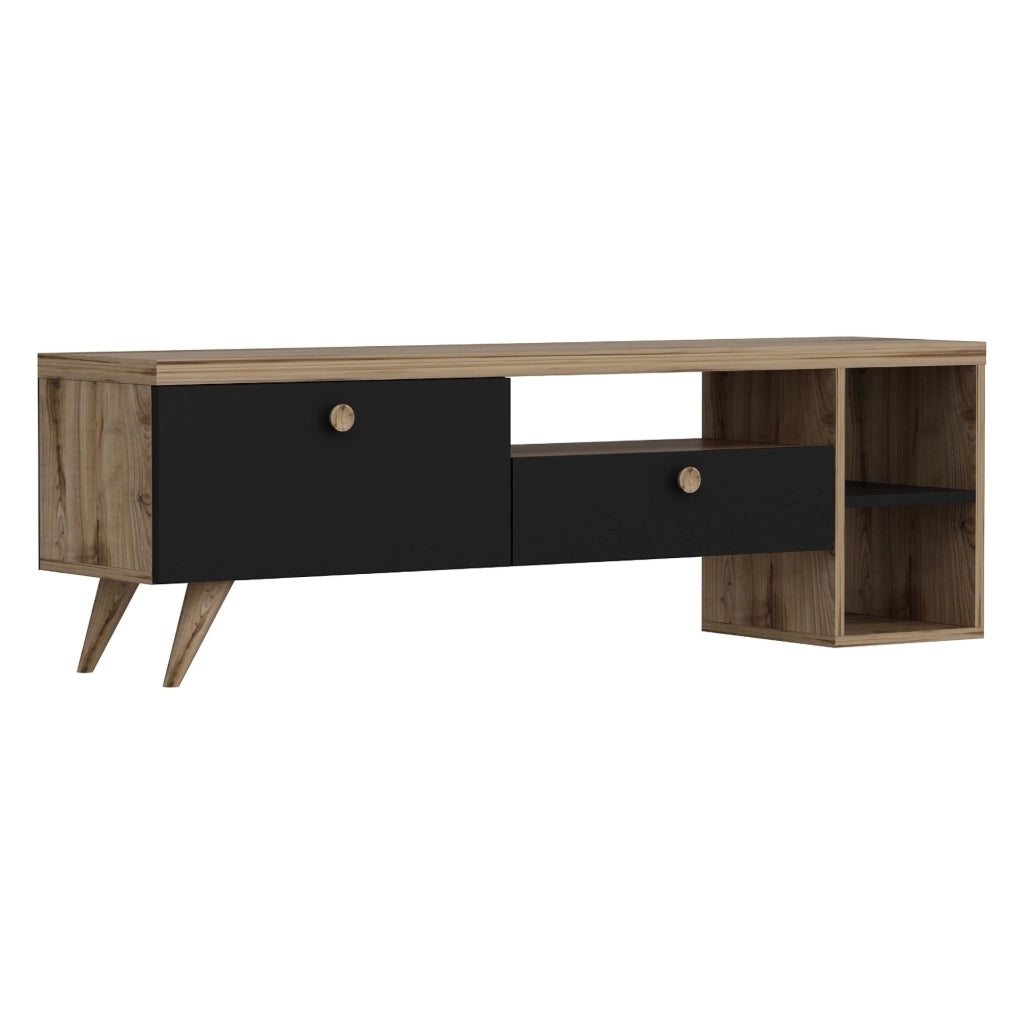 Filetto, Mobile Porta tv 2 Ripiani, 150x35x47h cm Nero Antracite