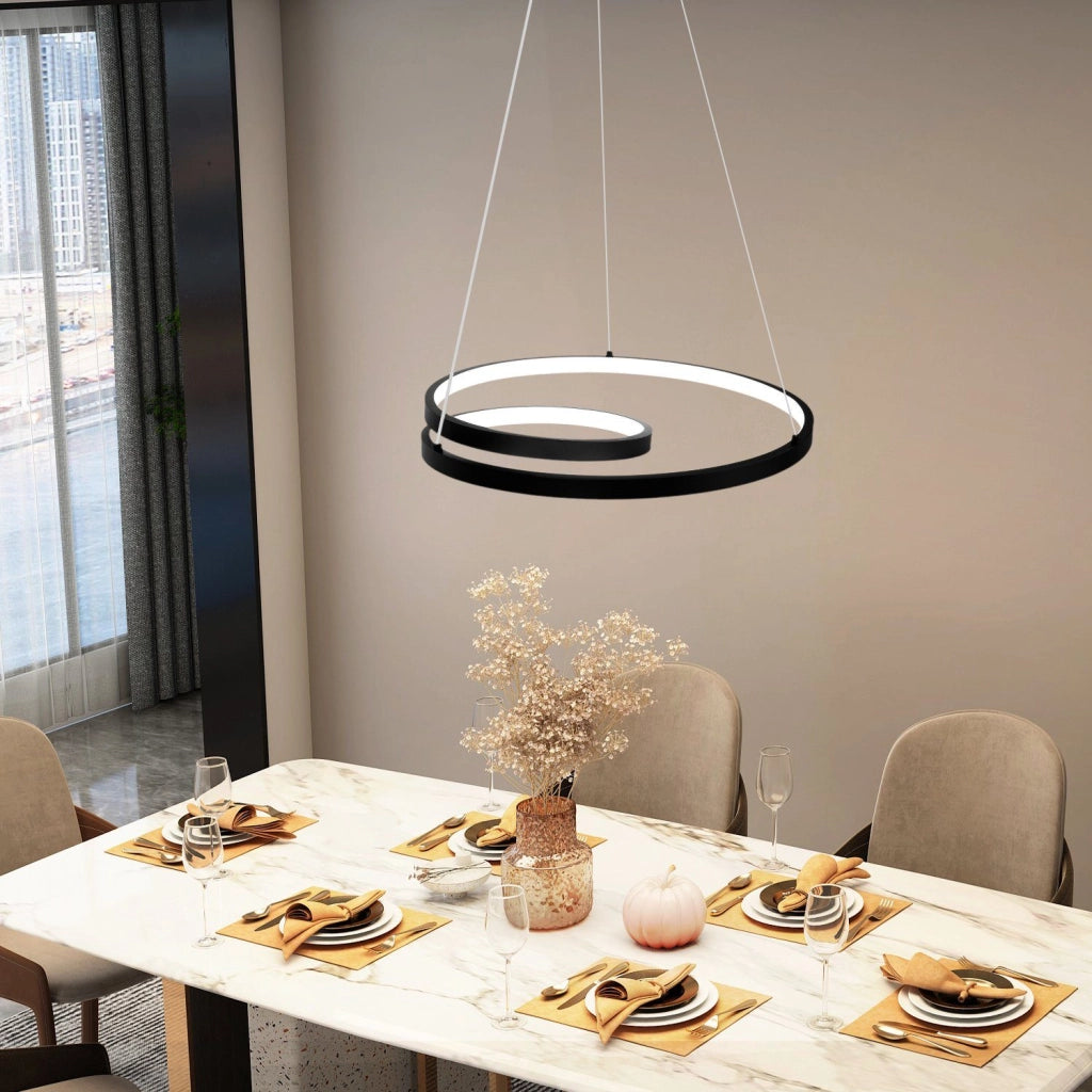 Lampada a sospensione ZMH 40 cm Design moderno Nero Soggiorno Sala da pranzo Camera da letto