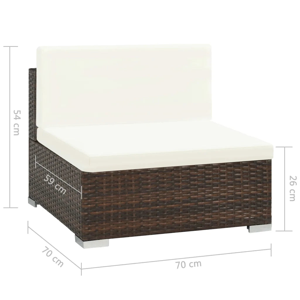 Set Divani da Giardino 8 pz con Cuscini in Polyrattan Marrone 44609