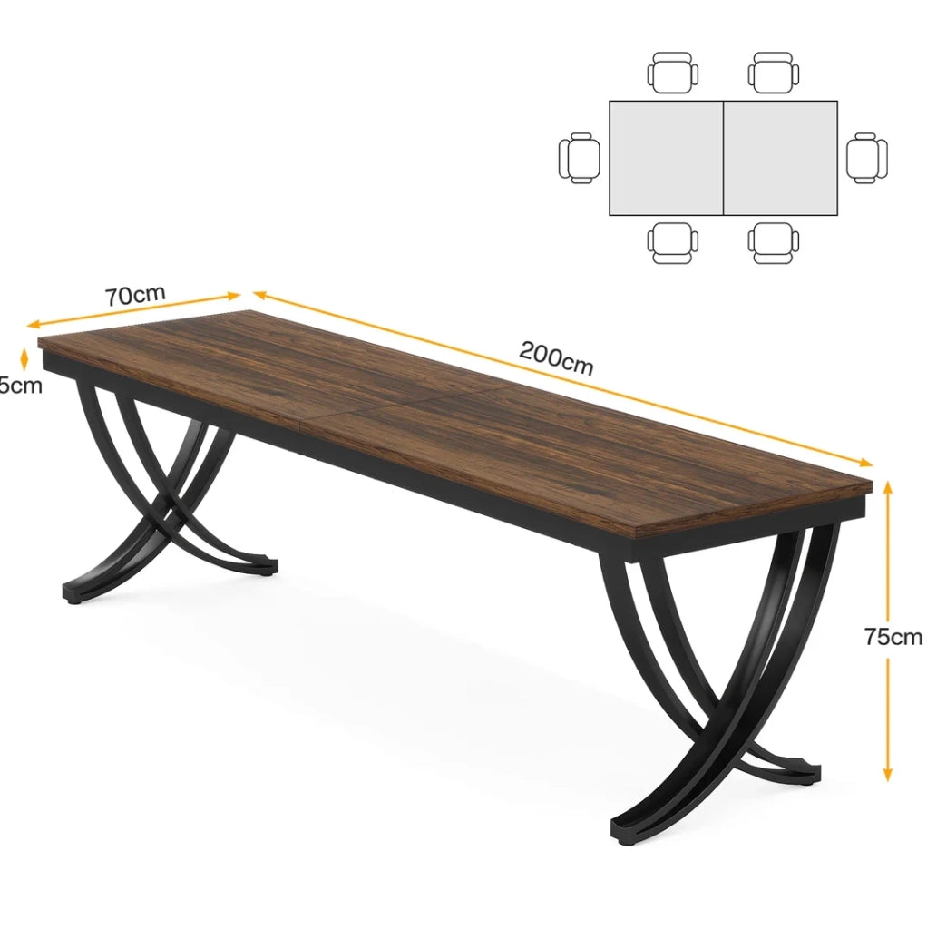 Scrivania doppia 200 x 70 cm con struttura a X