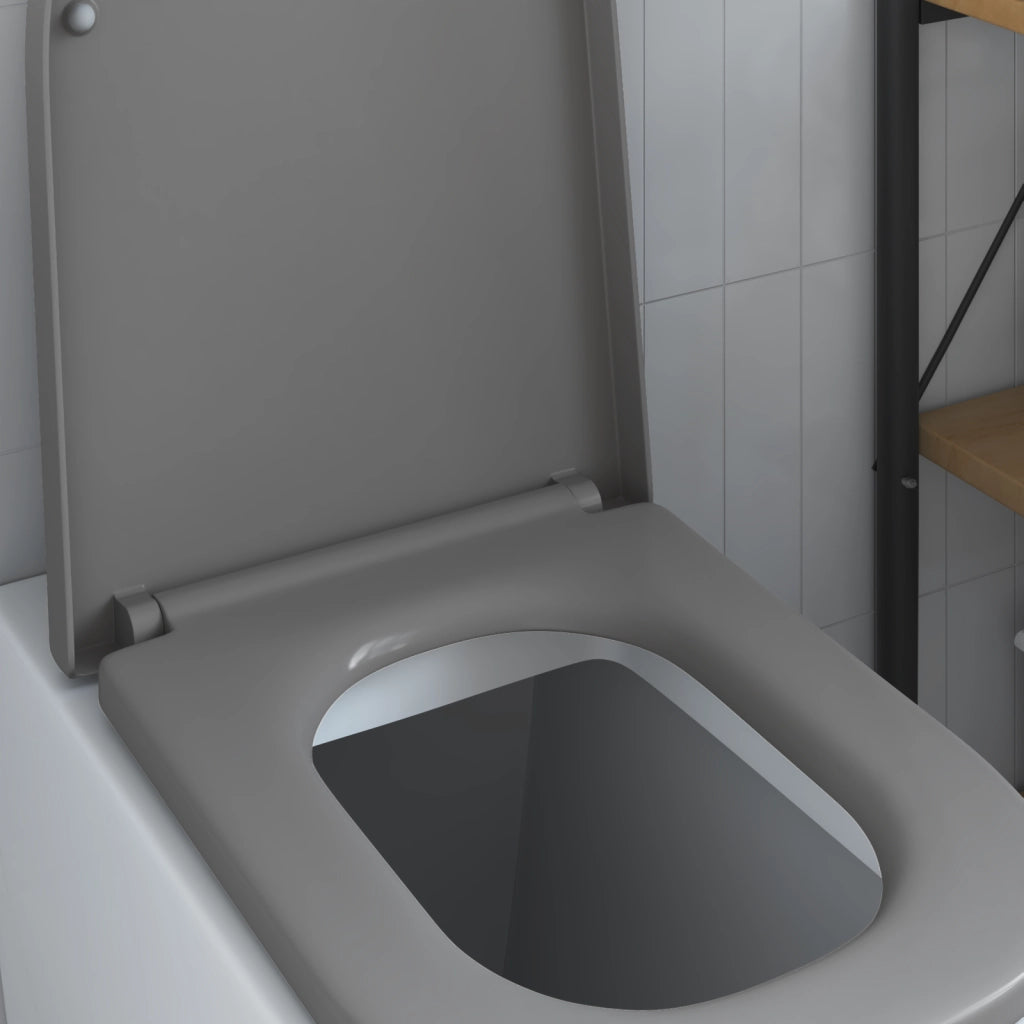 Sgabello per WC con chiusura morbida in Duroplast Grigio