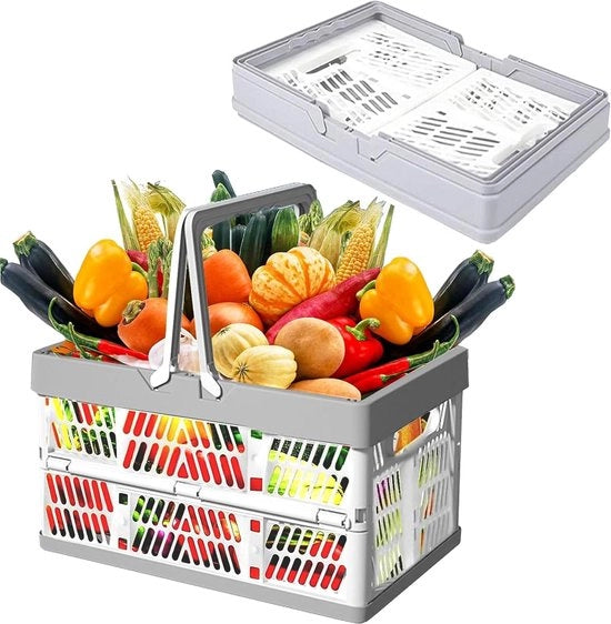 Organizzatore Multifunzionale per Cucina a Formato Ridotto in Plastica - Scatola di Ripostiglio per Cucina in Grigio e Bianco - Modello Allecto Plus