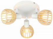 Plafoniera Candellux Atarri bianca legno metallo 35cm 3xE14