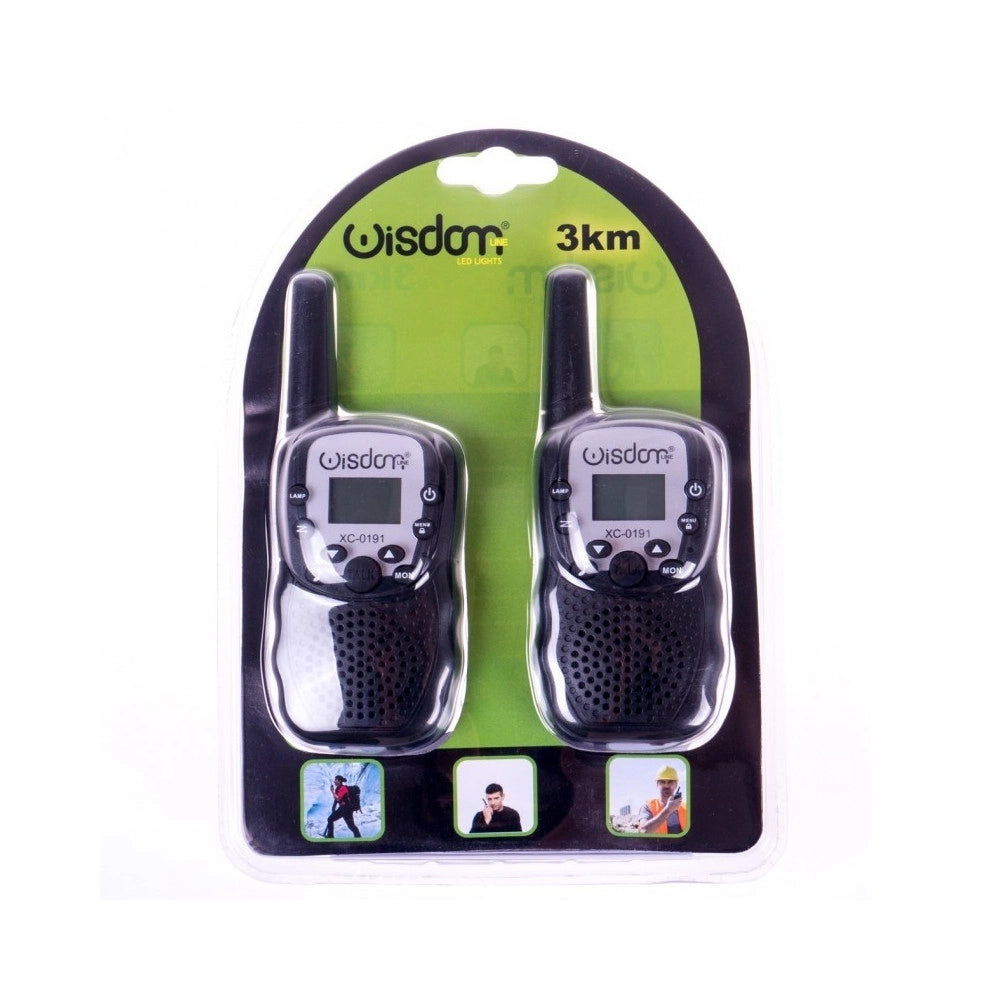 Trade Shop - Walkie Talkie Coppia Ricetrasmettitori Wisdom Portata Fino A 3 Km 400-470mhz -