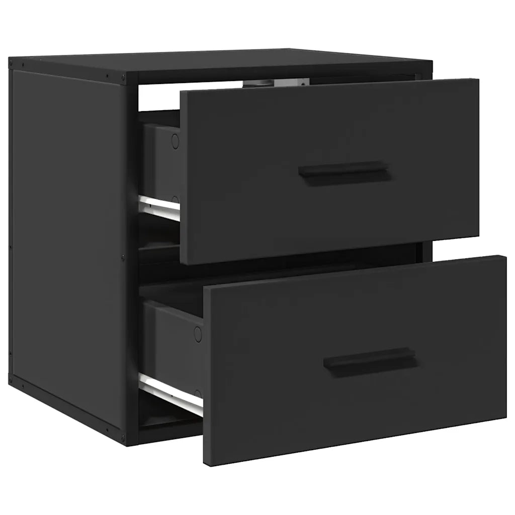 Comodino | Armadio da Notte | Mobiletto da notte a Muro Nero 40x31x39,5 cm