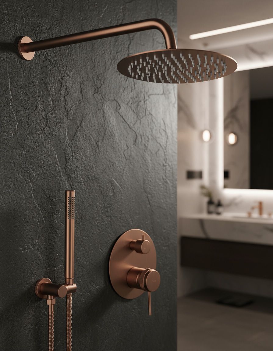 Set Doccia Da Incasso Rea Lungo Grip Brush Copper + Box