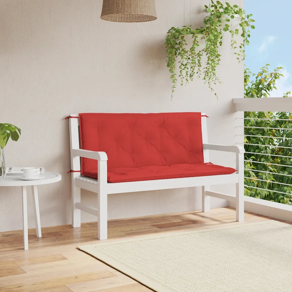 Cuscini per Panca 2 pz Rossi 120x50x7 cm in Tessuto Oxford