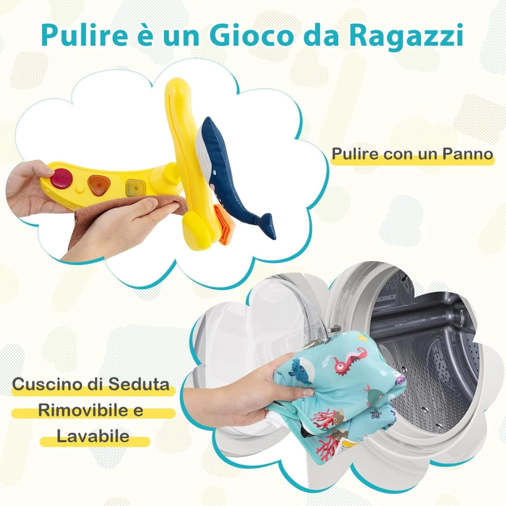 Jumperoo per Bambini, Centro attività Saltella con Altezza Regolabile, Gioco Saltellante con Sedile Girevole a 360°, Saltarello per Neonati con Luci e Suoni per Bambini 6+ Mesi (Azzurro)