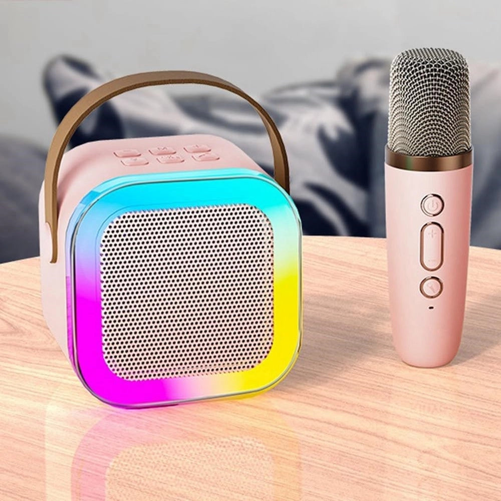 Trade Shop - Cassa Altoparlante Bluetooth Con Microfono Professionale Audio Piccola Per Casa Karaoke -