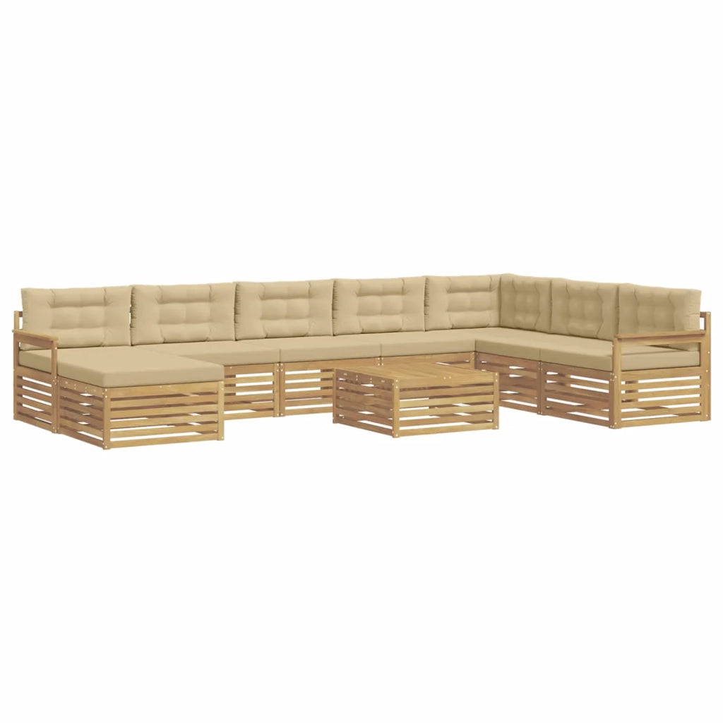 Set di divani da esterno 9 pz Bianco e Beige 3390993
