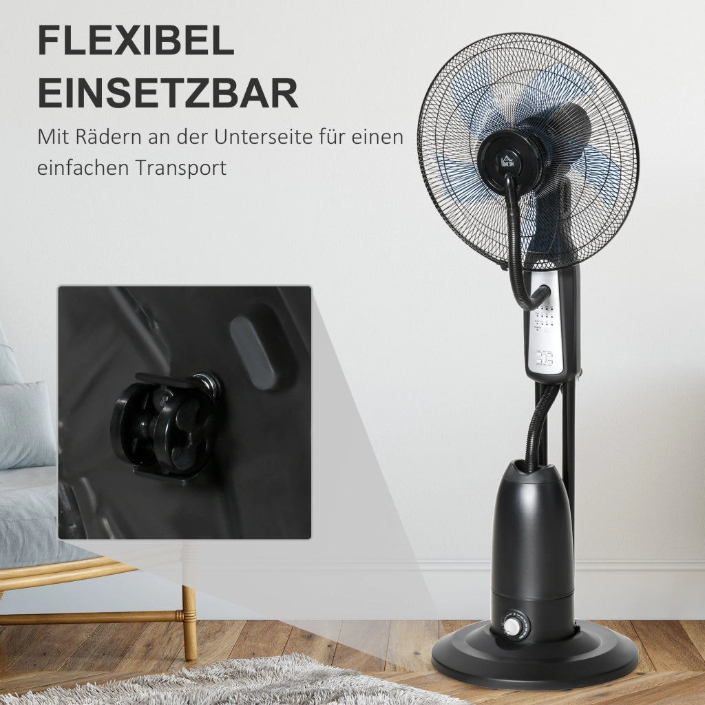 Ventilatore a colonna con umidificatore ¨C zephmum ¨C 2.8L, 3 modalita', telecomando, nero, ?44.5x120 cm