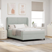 Letto Box Spring con Materasso Grigio Chiaro 140x190 cm Velluto