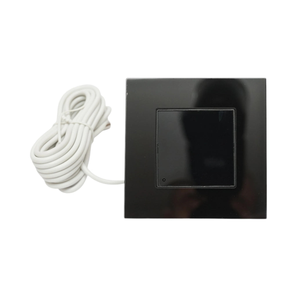 Termostato WiFi per riscaldamento a pavimento e caldaia, display digitale, sensore esterno, cornice in vetro nero 86x86mm