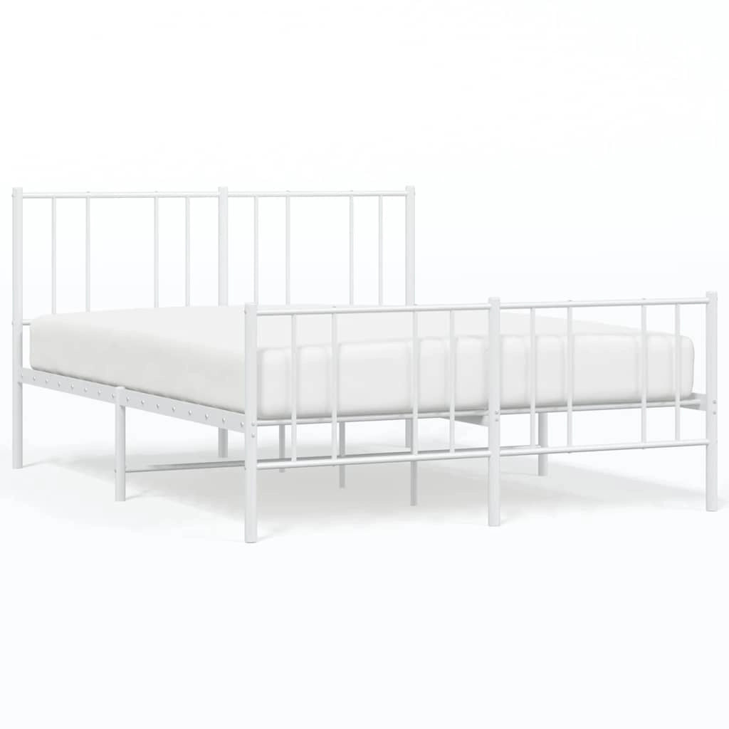 Giroletto con Testiera e Pediera Metallo Bianco 150x200 cmcod mxl 81645