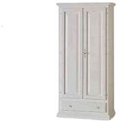 Armadio mod Avignone legno massiccio, 2 ante Shabby chic bianco